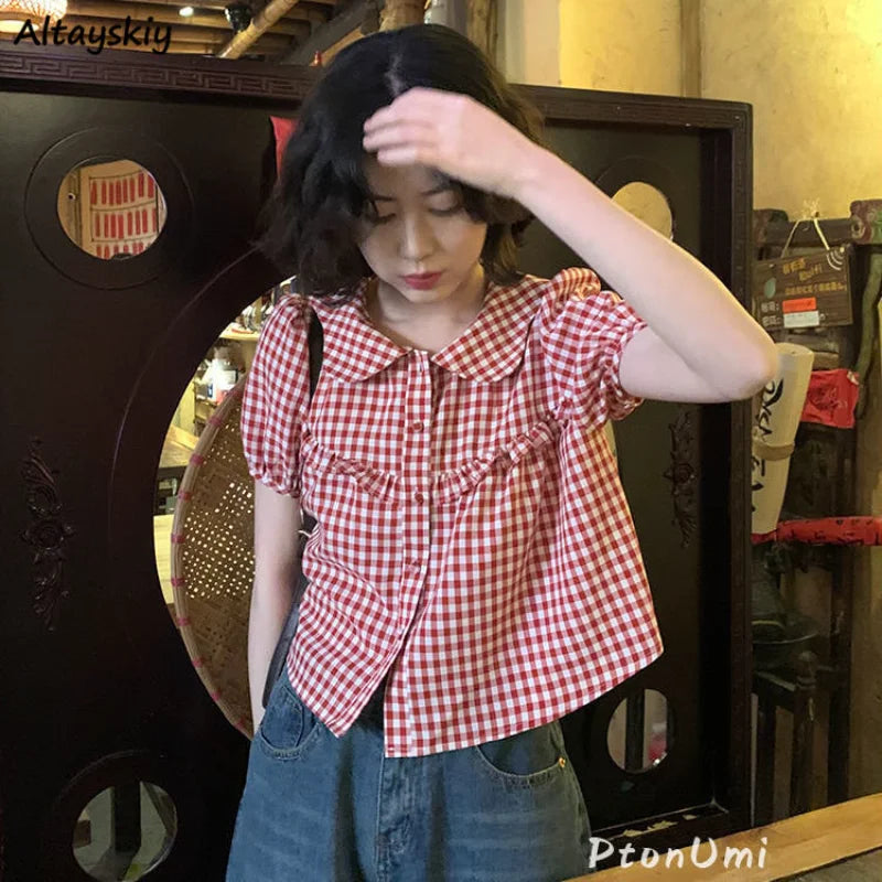 Camicia vintage a quadri rossi di Harper's