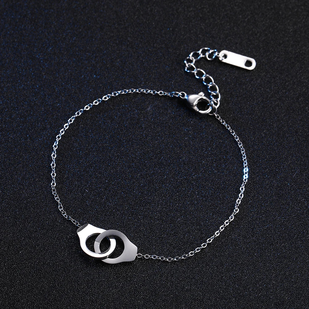 Urban Charms Steel Bracelet with Handcuff Pendant