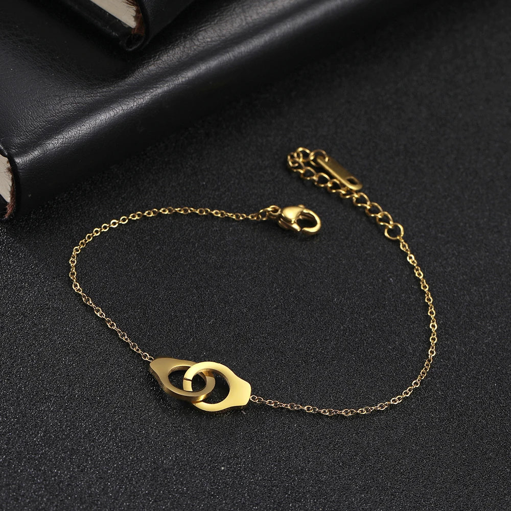 Urban Charms Steel Bracelet with Handcuff Pendant