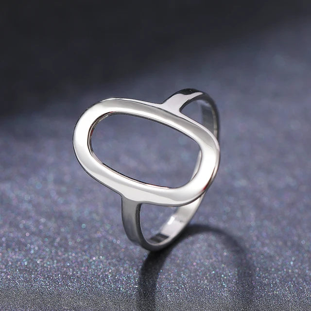 Aurelia Mode Roestvrij Stalen Minimalistische Ovale Ring