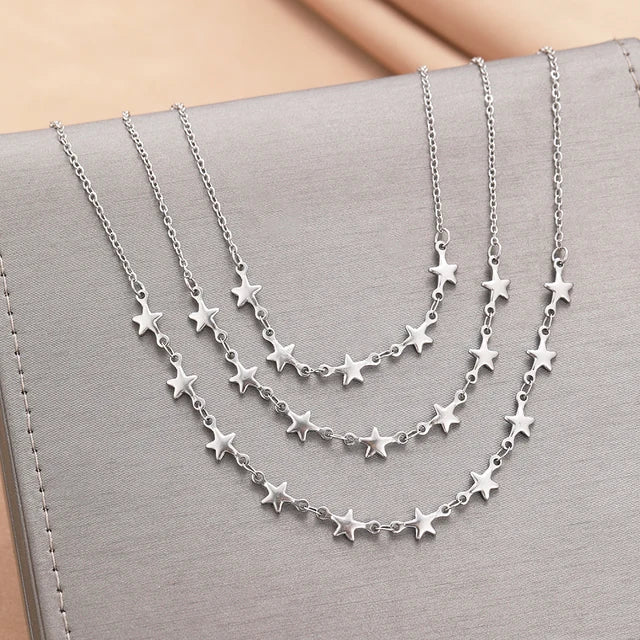Shiny Starry Sky Stainless Steel Necklace