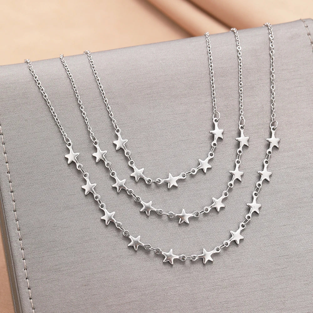 Shiny Starry Sky Stainless Steel Necklace