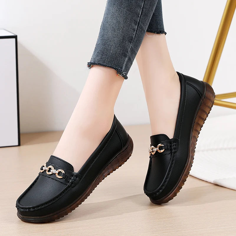 LuxeVibe Round Toe Women Sneakers