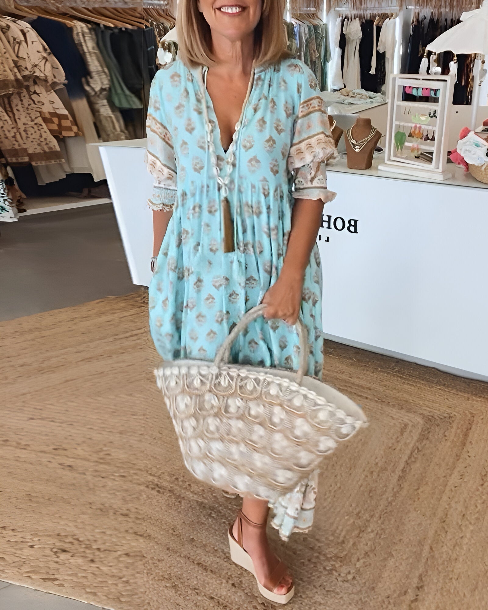 Rosalia | Maxi Boho -jurk met bloemenprint