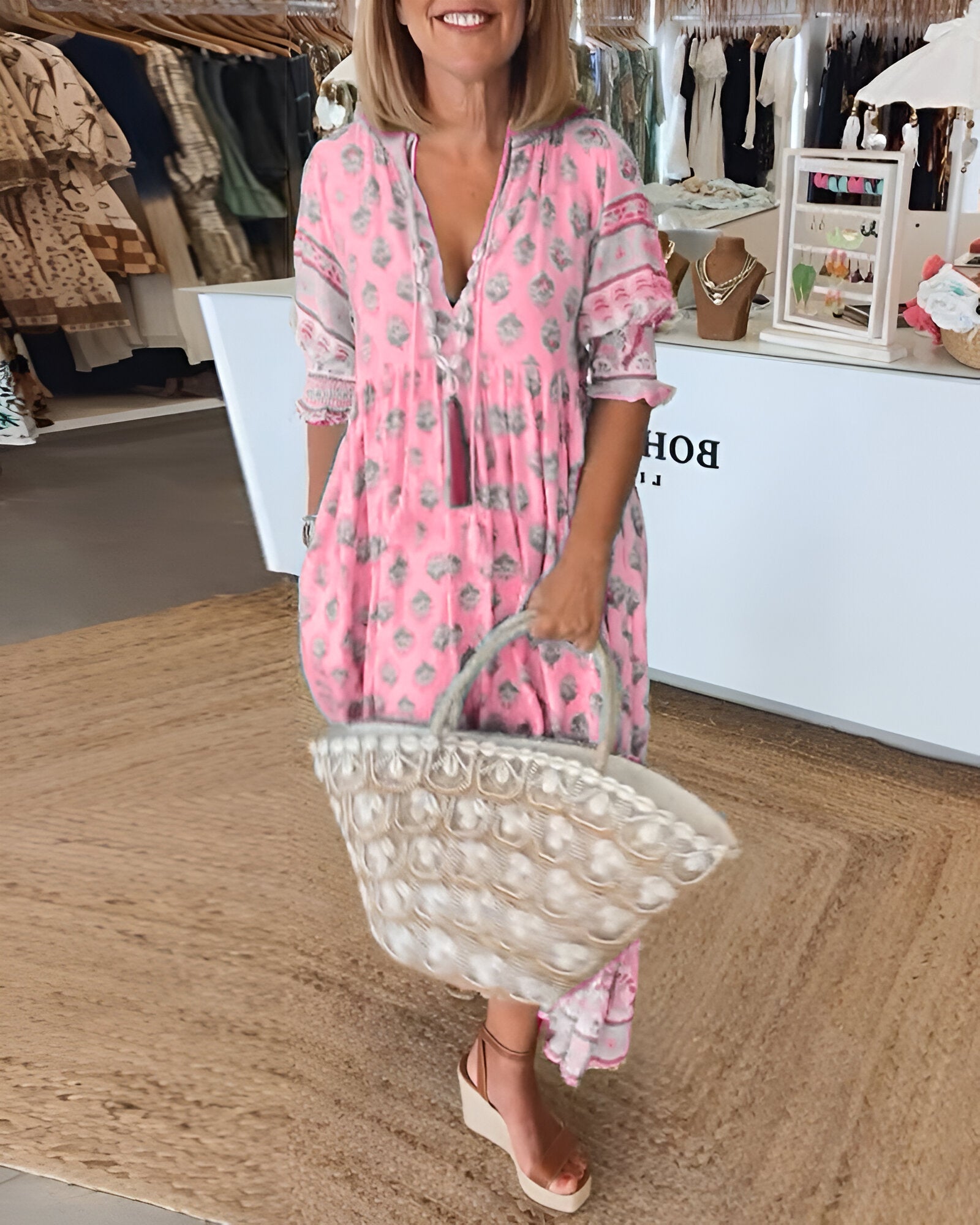 Rosalia | Maxi Boho -jurk met bloemenprint