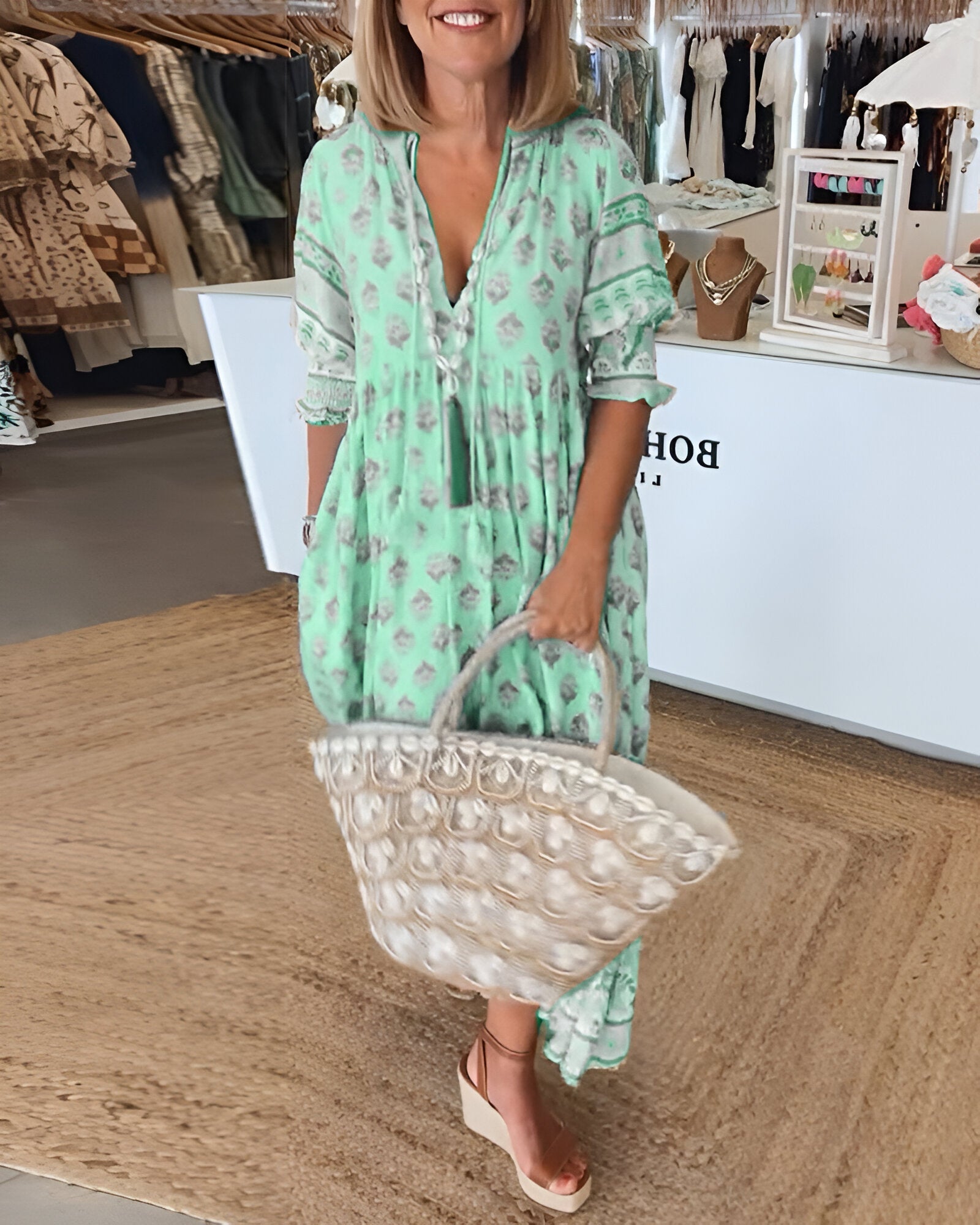 Rosalia | Maxi Boho -jurk met bloemenprint