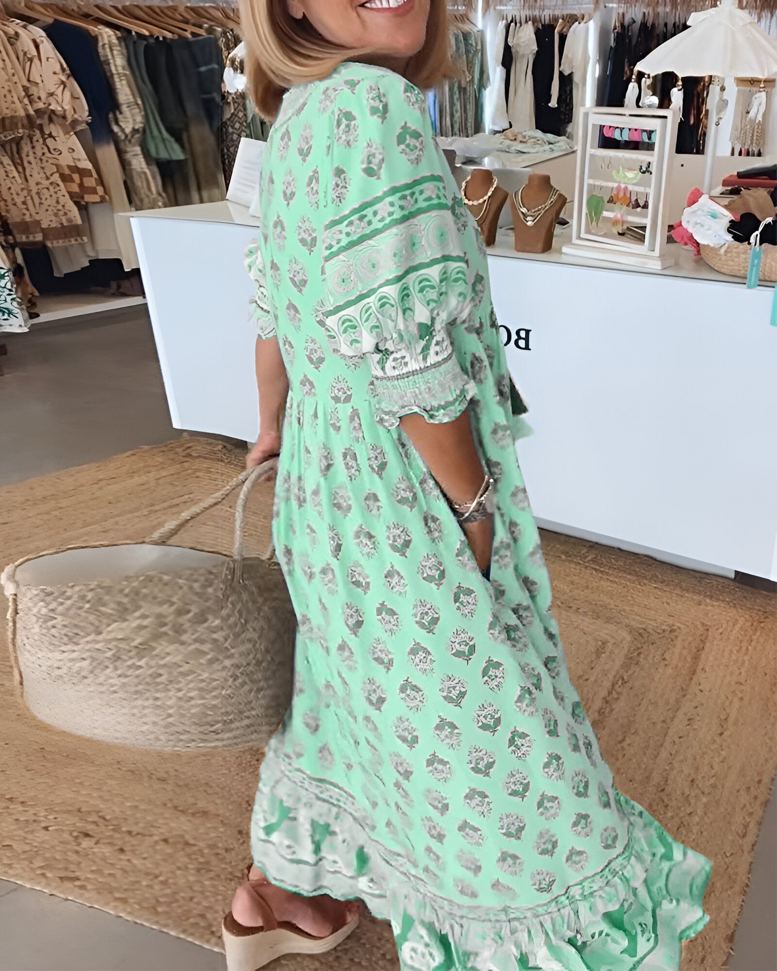 Rosalia | Maxi Boho -jurk met bloemenprint