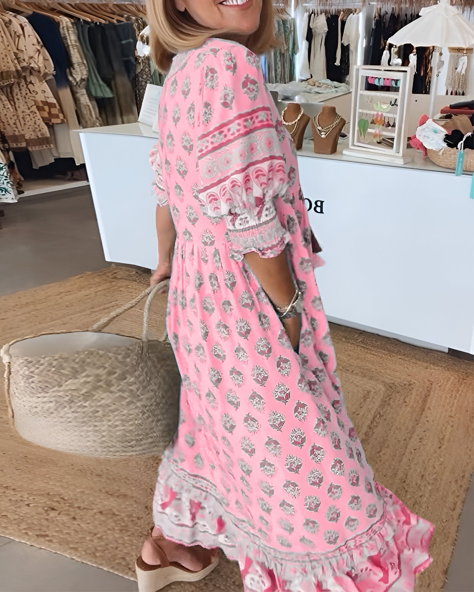 Rosalia | Maxi Boho -jurk met bloemenprint