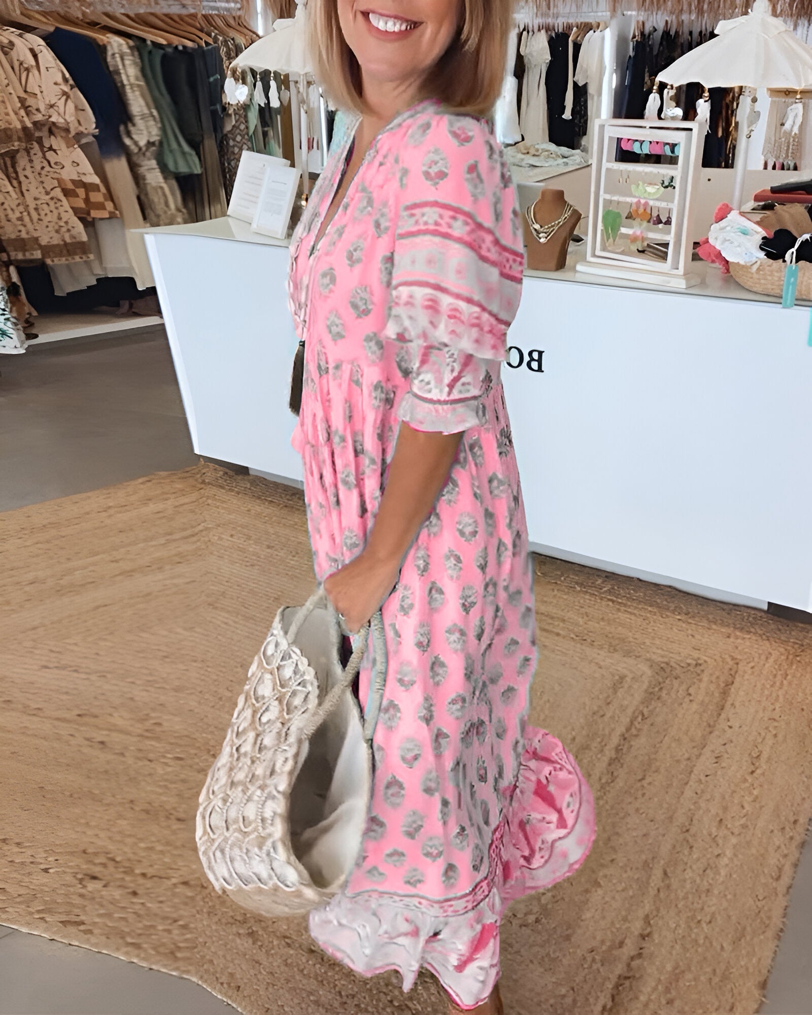Rosalia | Maxi Boho -jurk met bloemenprint