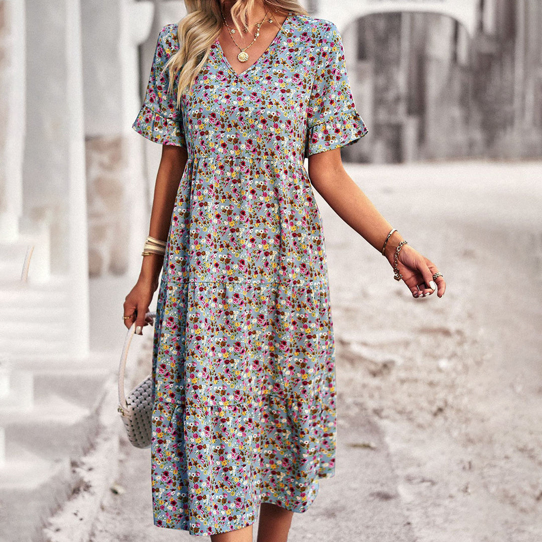 Lily's Bloemrijke Midi-jurk voor Zomerse Fashion