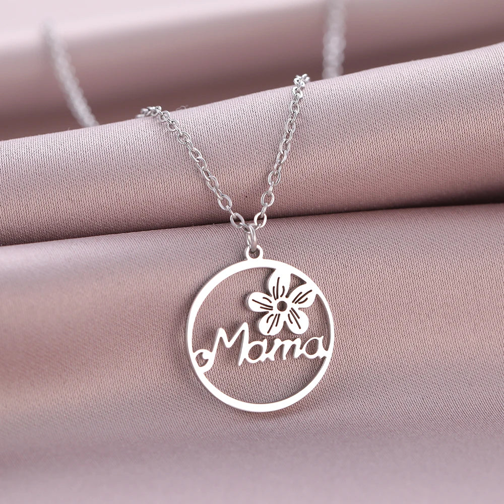 Enchanting Flower Mother Necklace of Stainless Steel