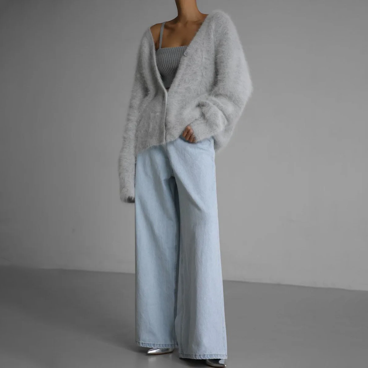 Aurora Cashmere Look Women's Cardigan – Soft and Stylish Winter Vest for Cold Days