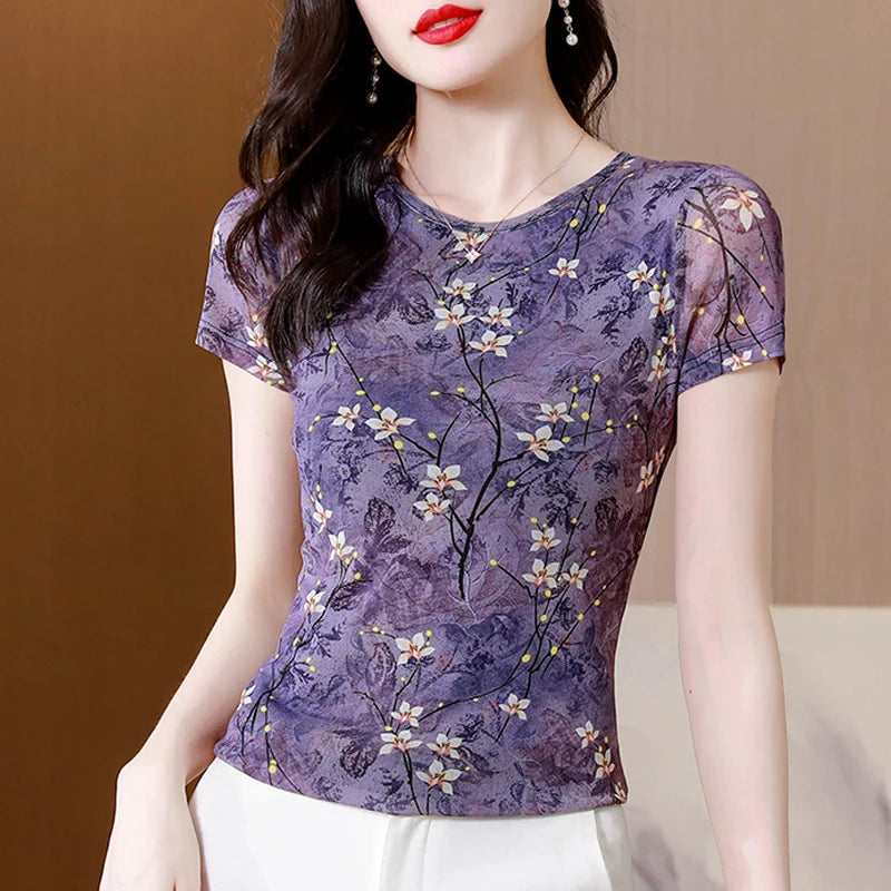 FloraLuxe Top Estivo in Rete