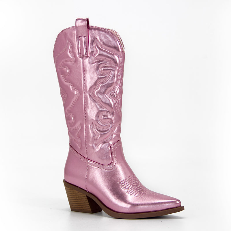 VELANORA Stivali da cowboy rosa