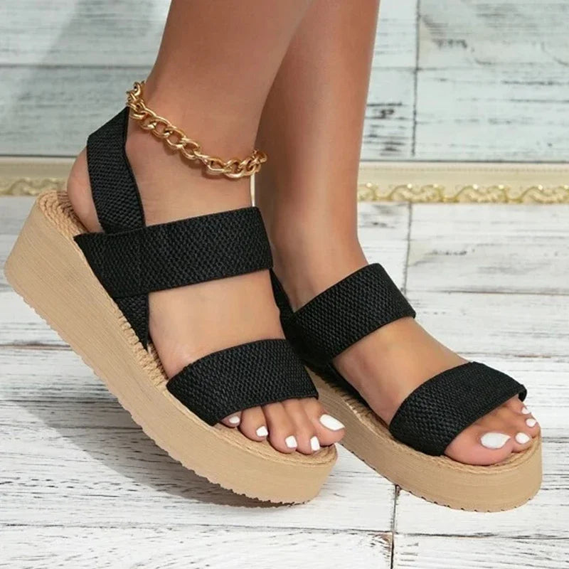 Elara stilvolle Slingback Keilabsatz Sandalen