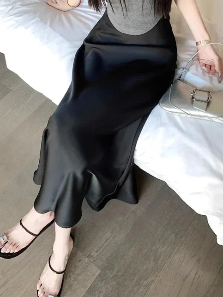 Luminara Satin Midi Rok