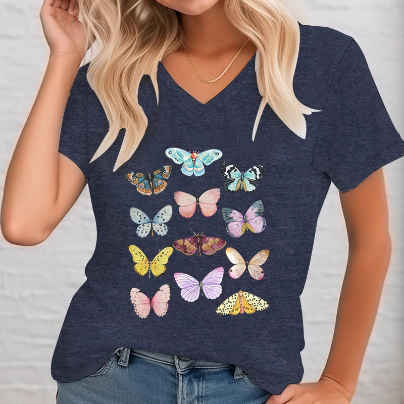 FloraVibe Butterfly Graphic T-Shirt