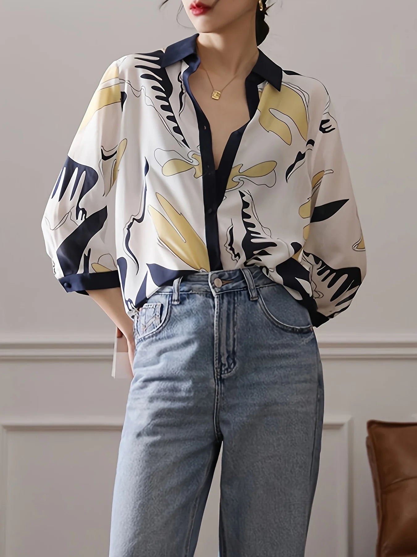 Franse Luxe Elegantie Blouse