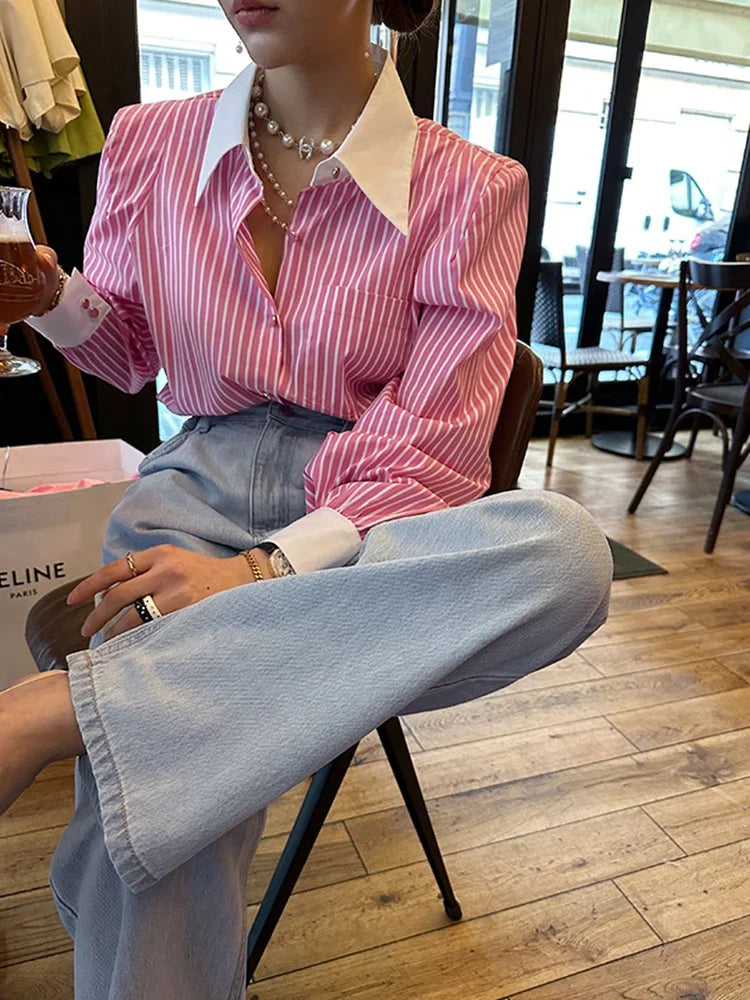 Luxe Chic Stylish Striped Blouse