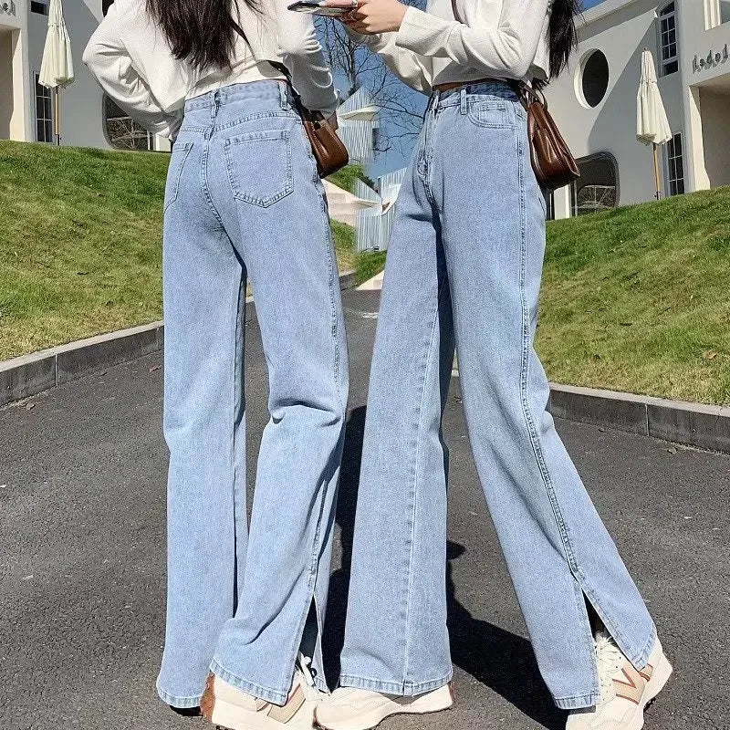 ZomerVibes Hohe Taille Weite Hosenbeine Jeans
