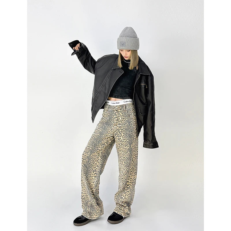 Chic Animal Print Overalls for Women