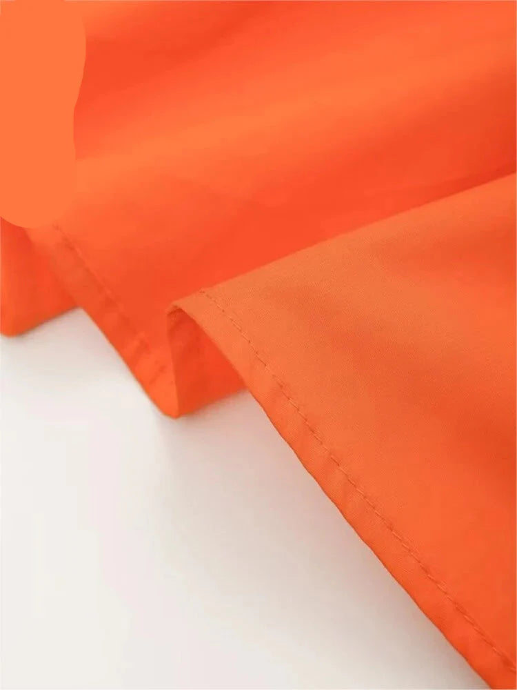 Noa | Vestito estivo corto con cintura da donna | Arancione