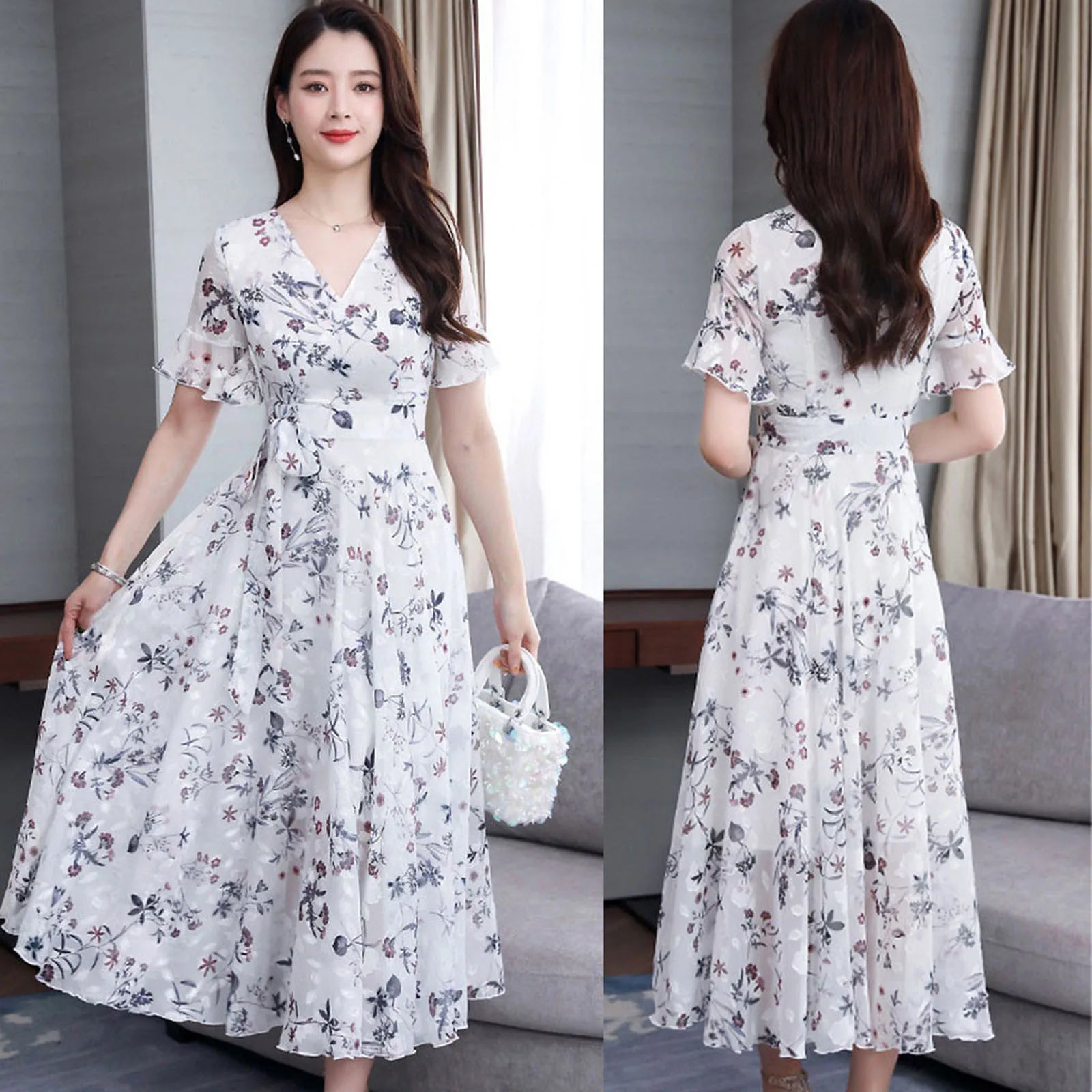 Elegante vestito di lucentezza dorata