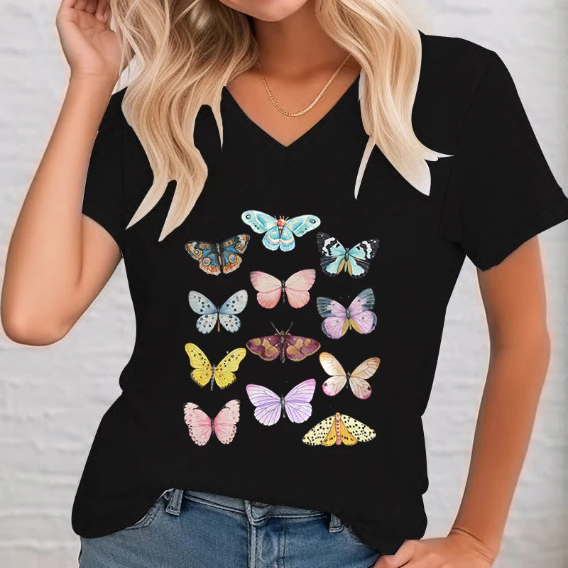 FloraVibe Butterfly Graphic T-Shirt