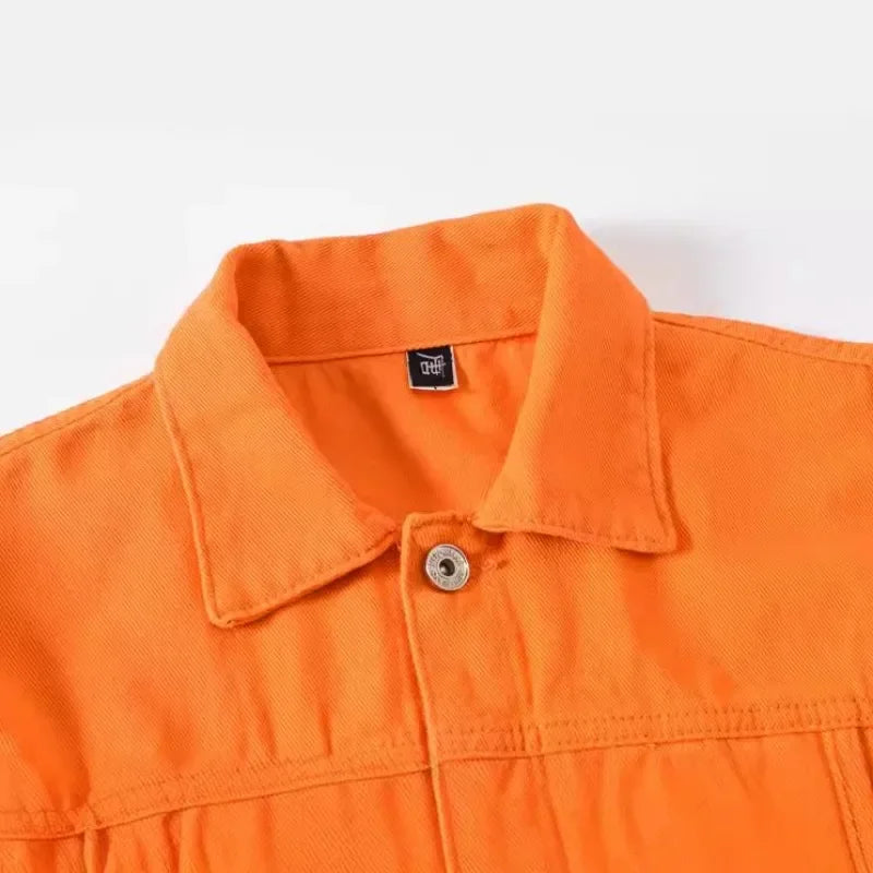 Raf | Loose denim jacket for men | Orange