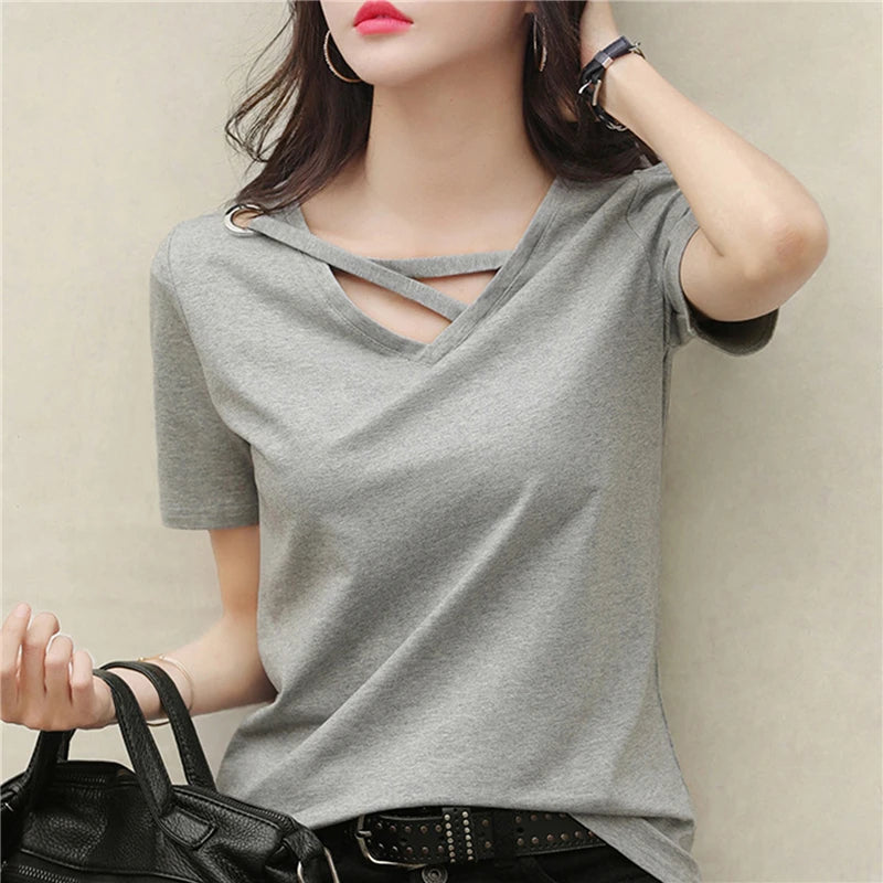 Zesta Luxe Casual T-shirt con scollo a V