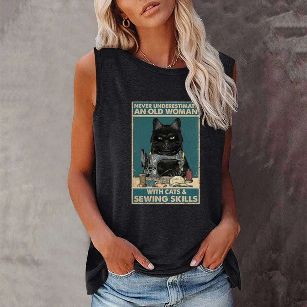 Seeyoushy Katten Cucire T-shirt
