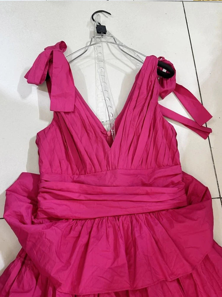 AriaGlam Summer Dress with V-Neck