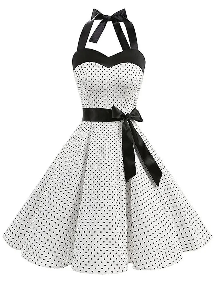 Raggio di sole Retro Charme Abito estivo a pois