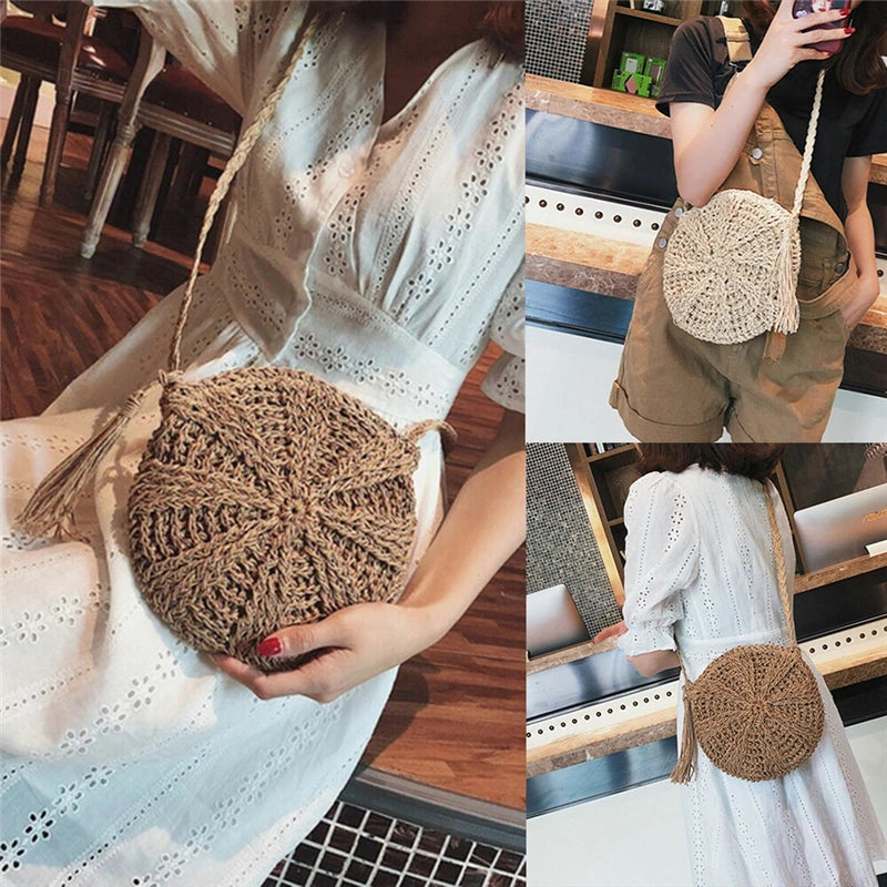ChicWaves Borsa a Spalla in Rattan