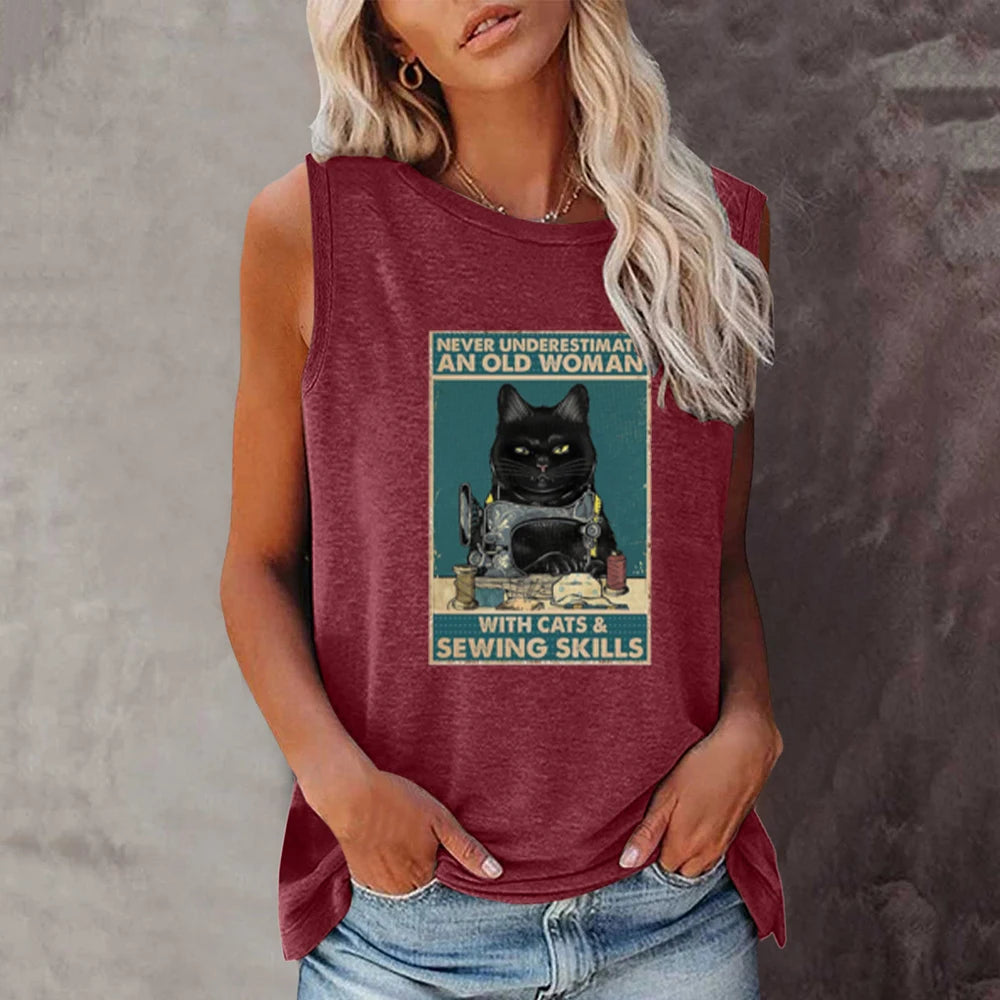 Seeyoushy Katten Cucire T-shirt