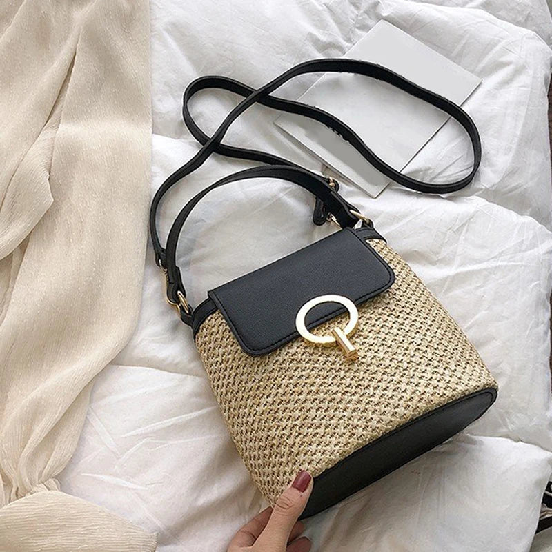 ChicBreeze Small Straw Bucket Bags for Women