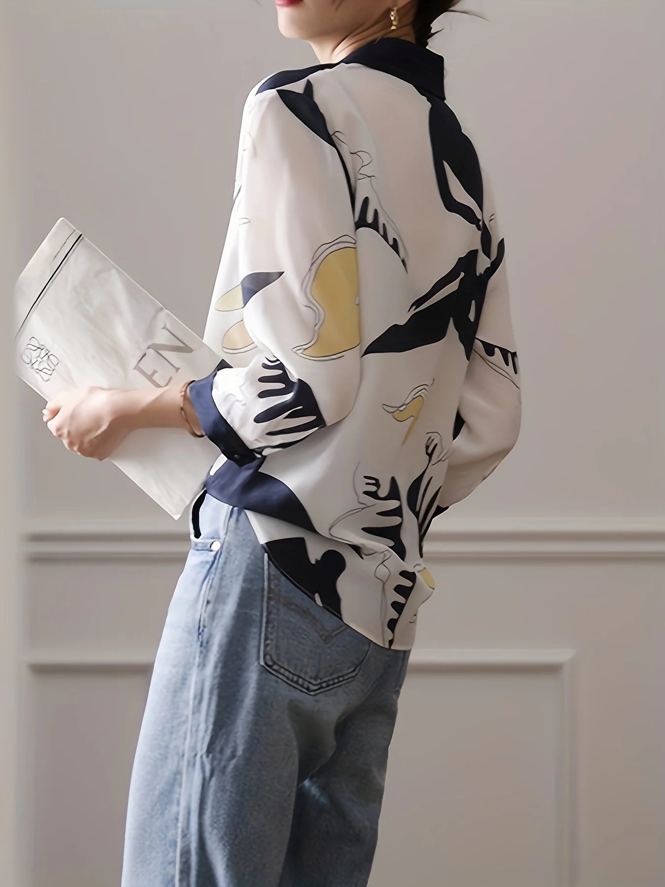 Französische Luxus Eleganz Bluse