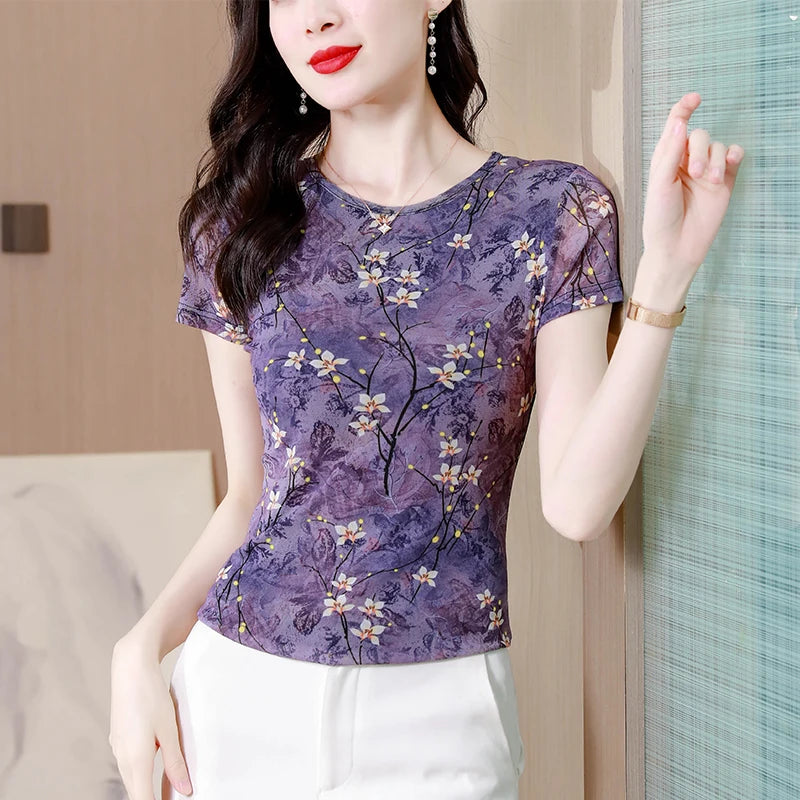 FloraLuxe Top Estivo in Rete