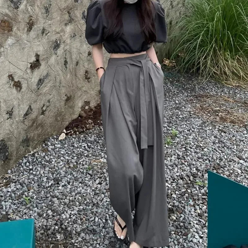 Saraya Elegant Lace Pleated Pants