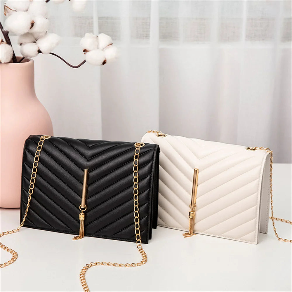 ChiqueGlam Mini Borsa con Frange e Patta