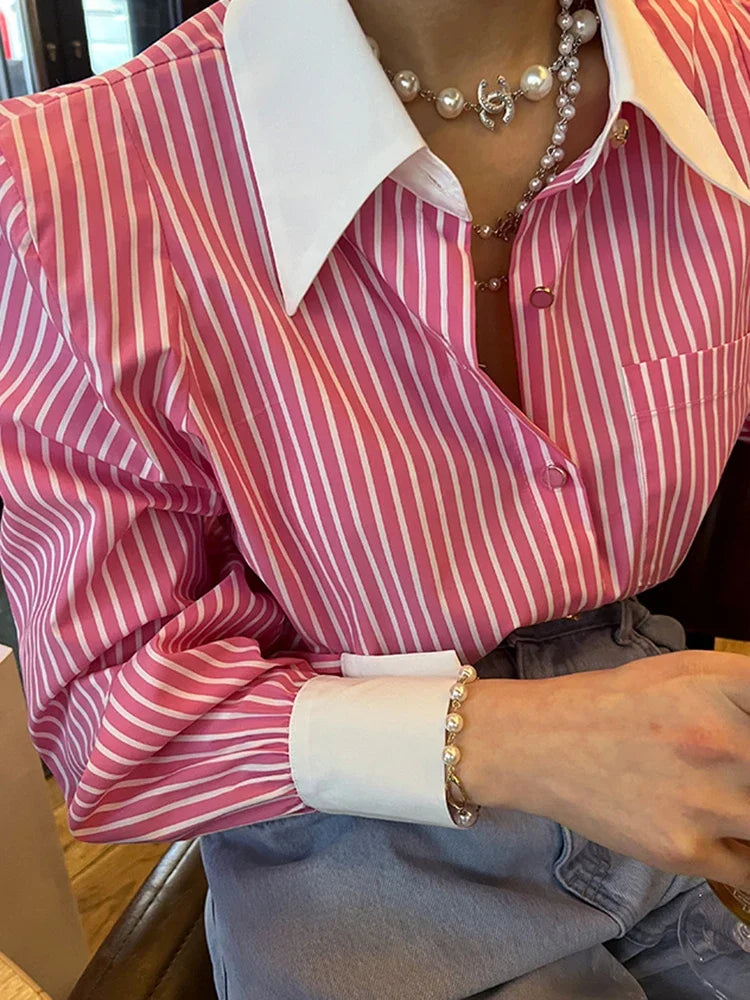 Luxe Chic Stylish Striped Blouse