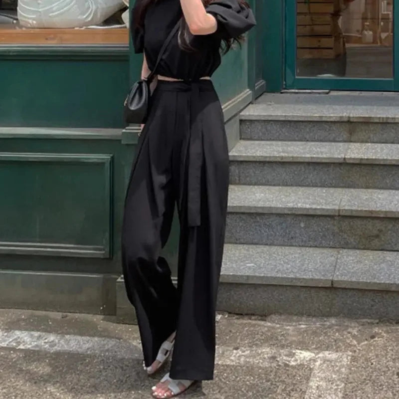 Saraya Elegant Lace Pleated Pants