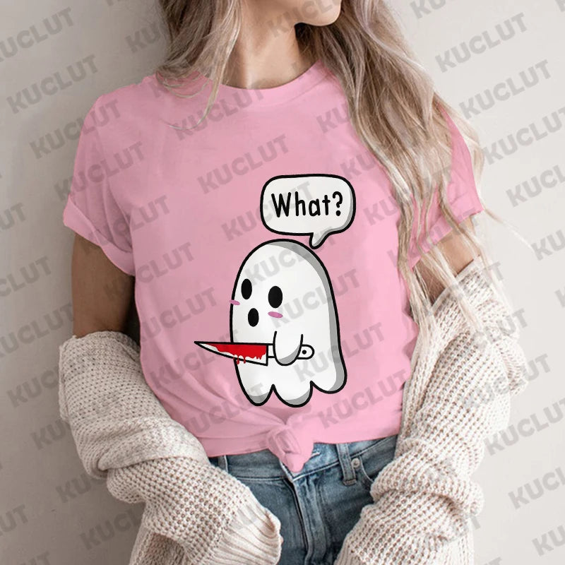 SpookyVibes Lustiges Gespensterdruck T-Shirt