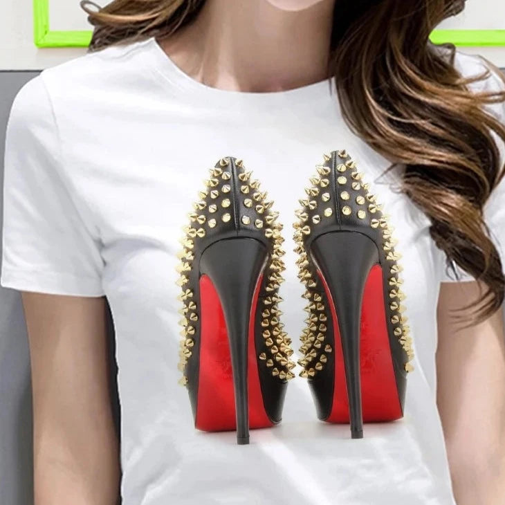 TrendFusion T-shirt con tacco alto