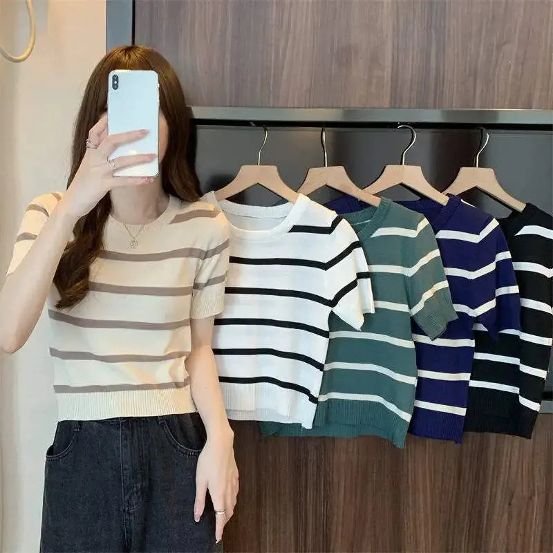 LuxeLeef Summer Stripes Top