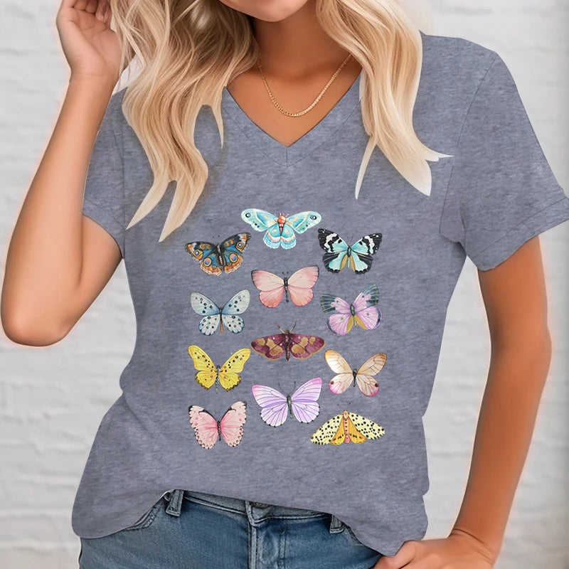 FloraVibe Butterfly Graphic T-Shirt