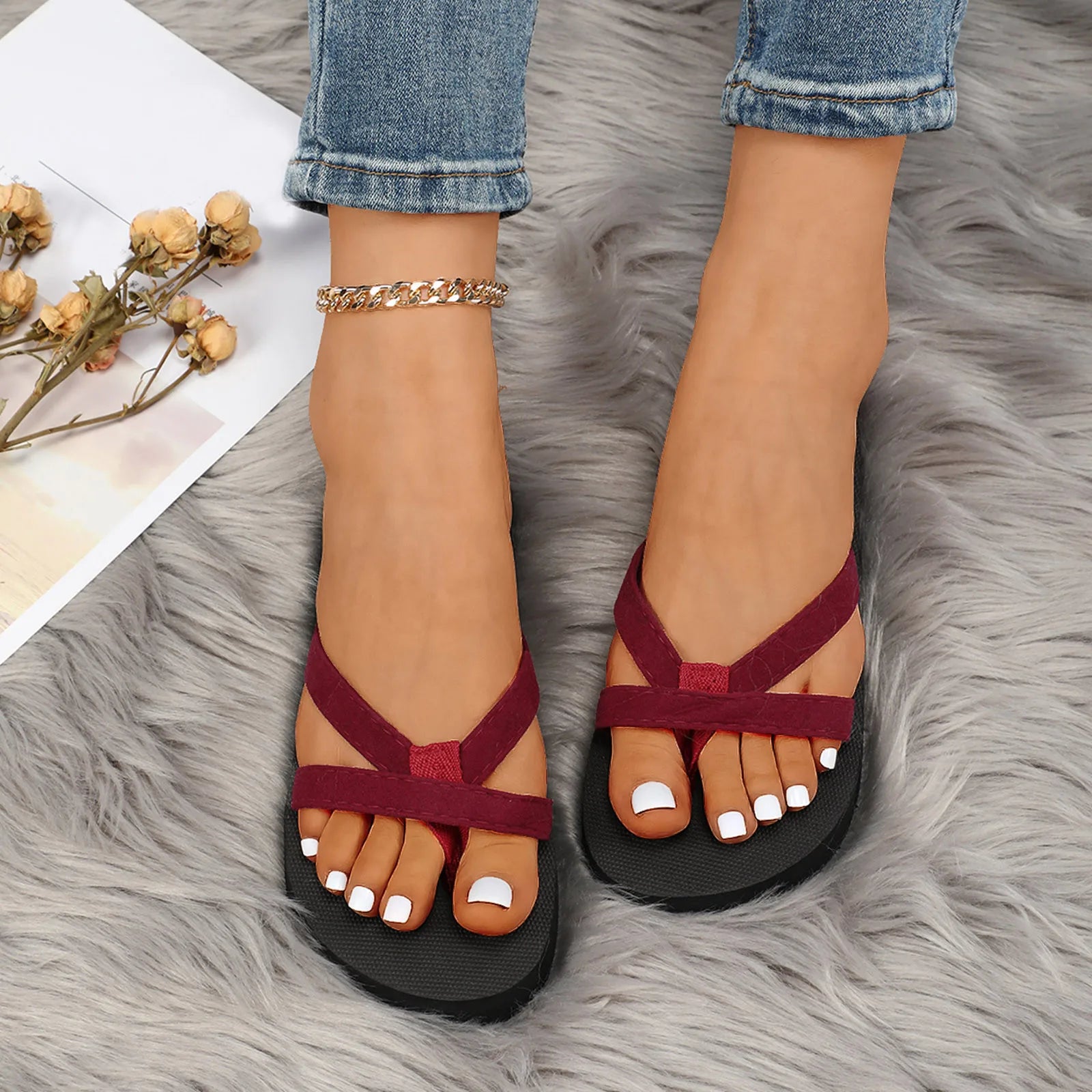 Aurora Chic Summer Open Toe Slippers