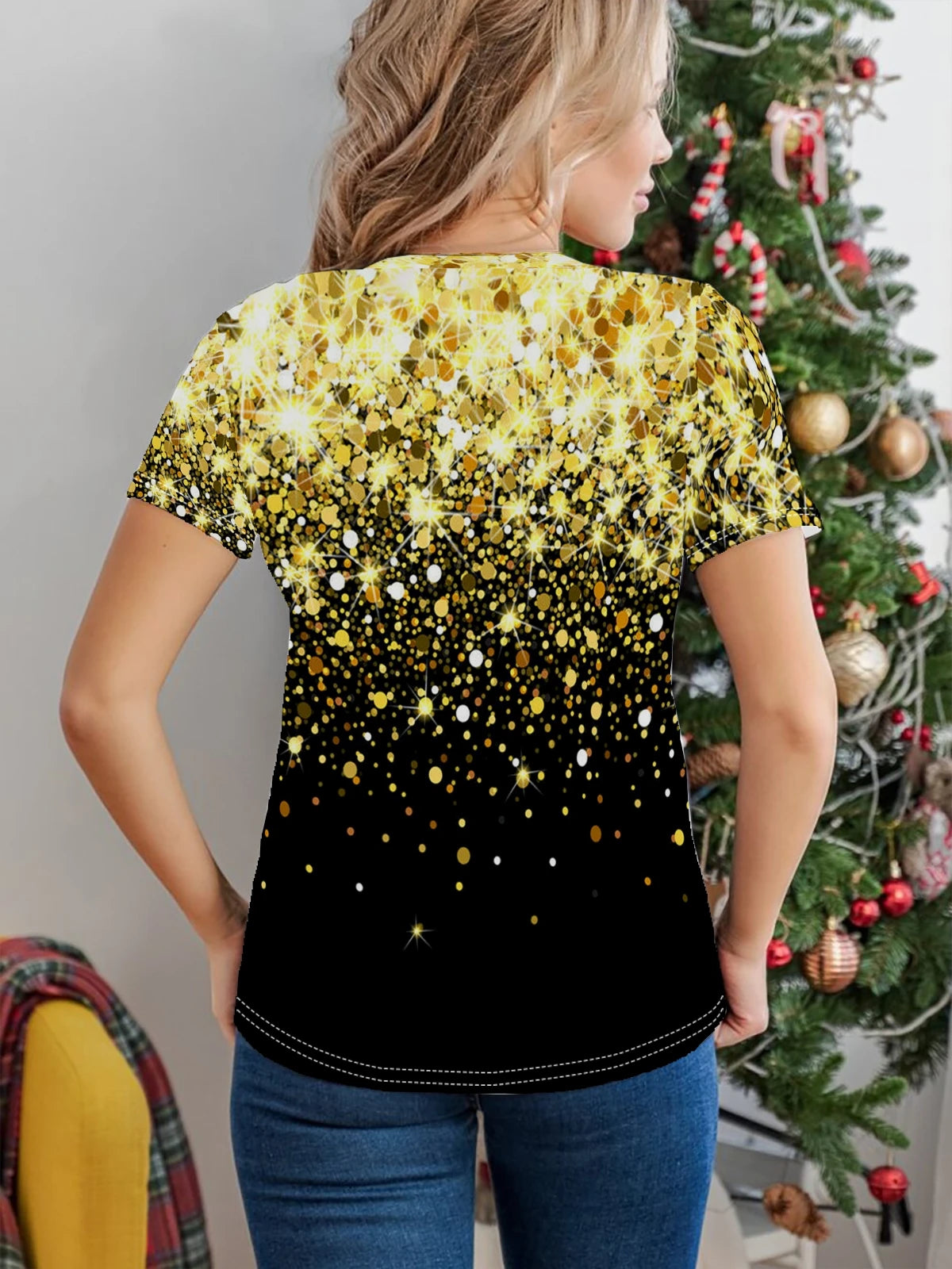Zenith Vogue T-shirt con paillettes
