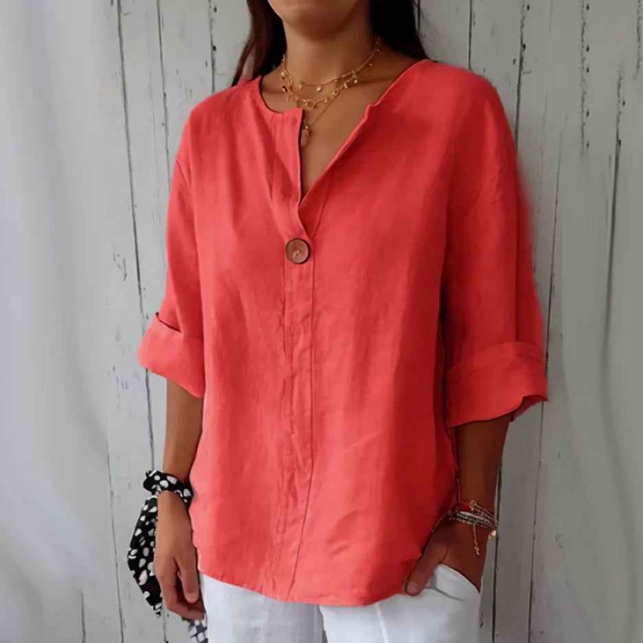 Aurelia Elegant V-Neck Knot Blouse