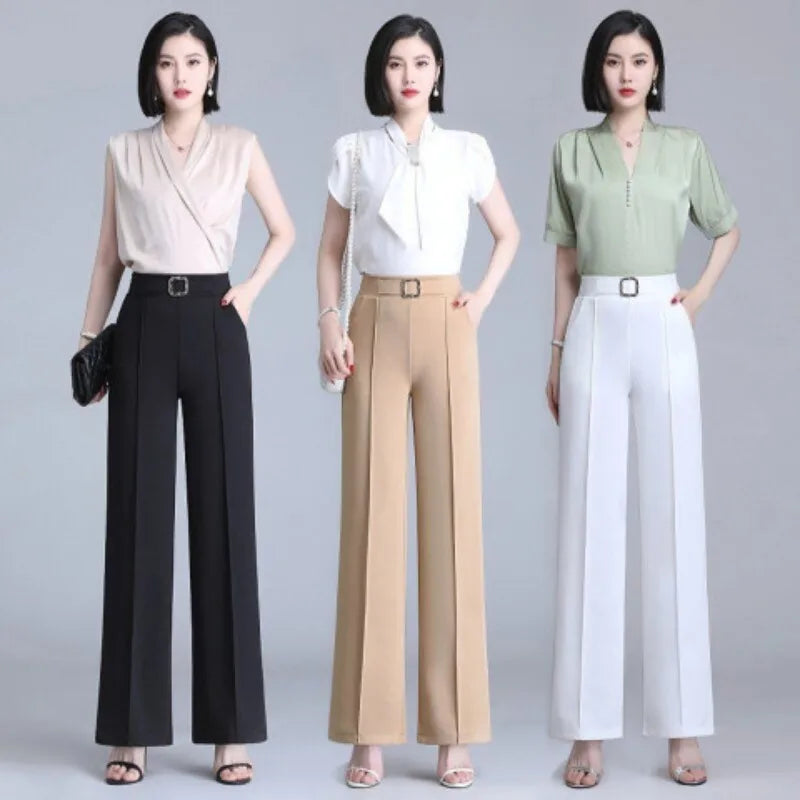 Elysia Couture Airy Ice Silk Cropped Pants